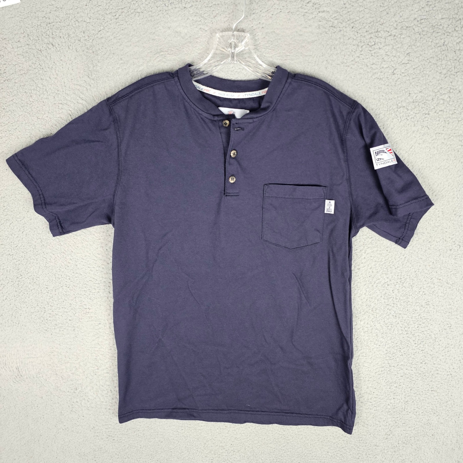 Tyndale Henley Mens Medium Blue Fr Flame Resistant Arc Rated Work Shirt J060t